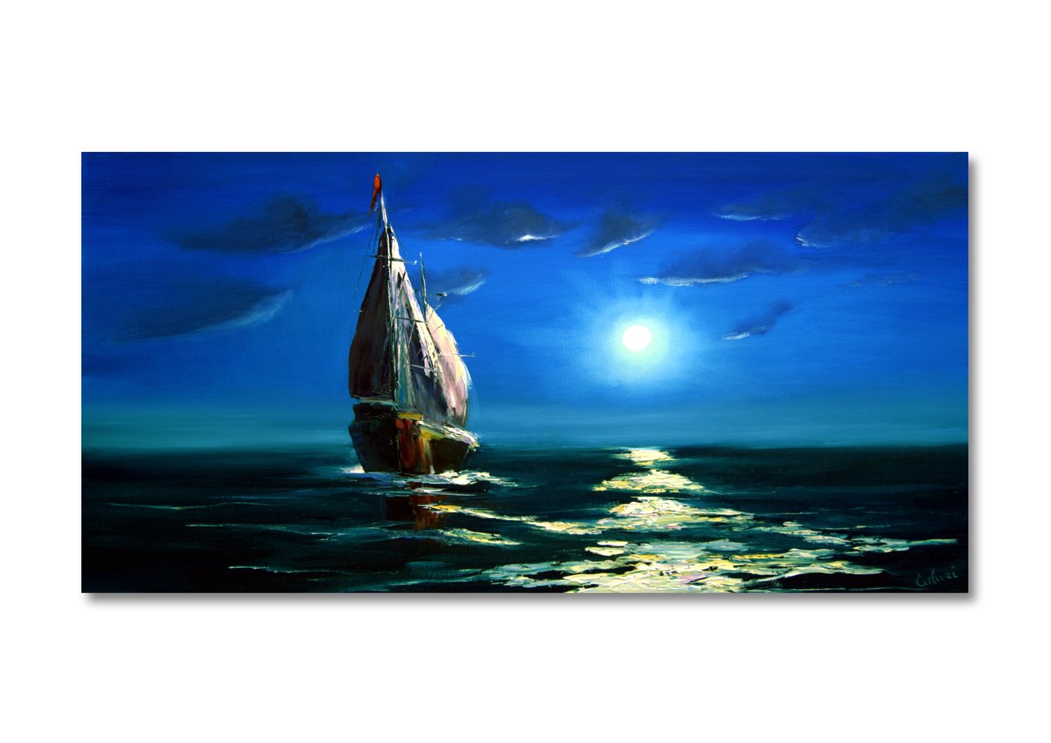 Segelschiff am Meer – Impressionistische Darstellung maritimer Eleganz