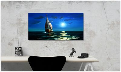 Sailing Ship at Sea – Impressionistic Depiction of Maritime Elegance