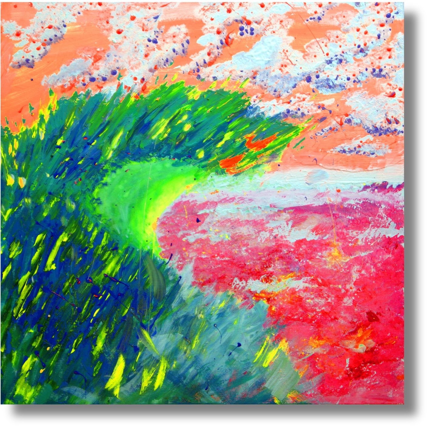 Abstract Composition – Play of Colors and Fantasy | Original Painting on Canvas – Hand-painted by Chupakhina Larissa