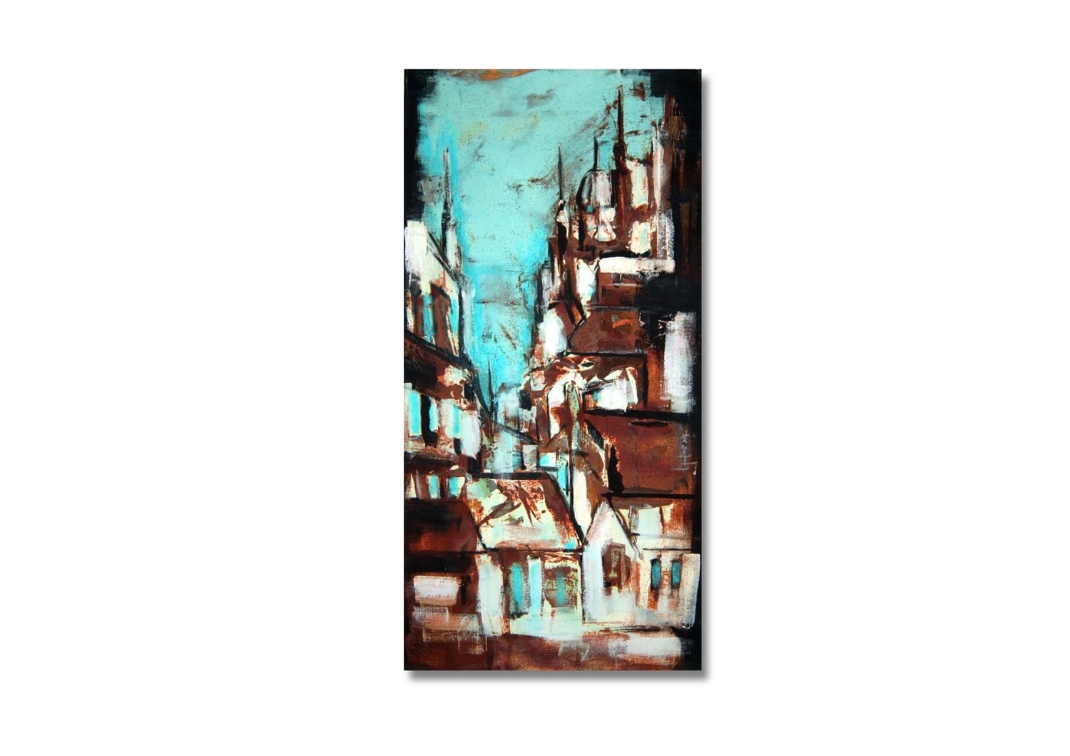 Abstract Cityscape – Original Painting in Acrylic | Modern City Image by Chupakhina Larissa
