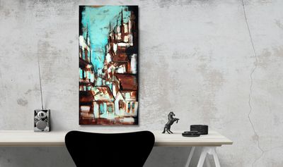 Abstract Cityscape – Original Acrylic Painting | Modern Urban Scene by Chupakhina Larissa