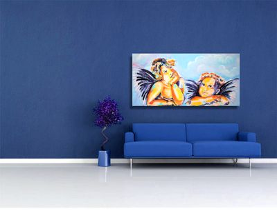 Two Angels – Original Acrylic Painting | Spiritual Art by Chupakhina Larissa
