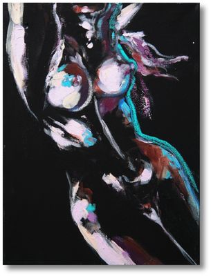 &quot;Verhüllte Stille&quot; – Original Acrylgemälde Aktmalerei | Handgemaltes Unikat von Larissa Chupakhina