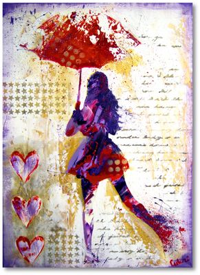“Woman with Umbrella” – Original Acrylic Painting | Expressive Artwork by Larissa Chupakhina