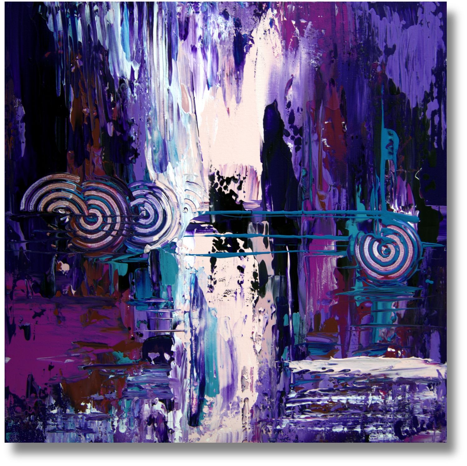 Moderne abstrakte Malerei – Original Acrylgemälde auf Leinwand | 50 x 50 cm Unikat von Larissa Chupakhina