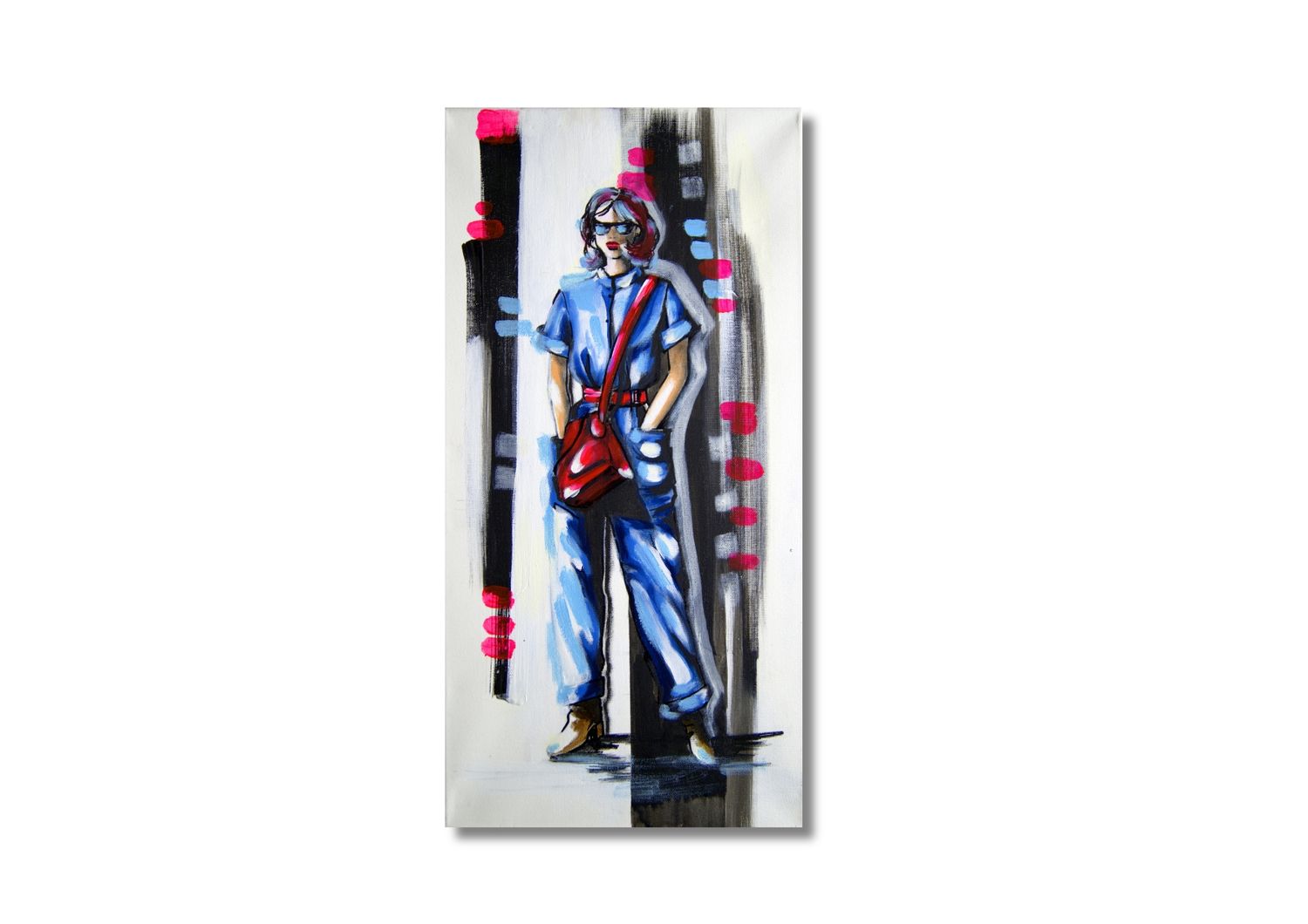 „Frau Fashion Art“ | Original Acrylgemälde auf Leinwand | Handgemaltes Unikat von Larissa Chupakhina