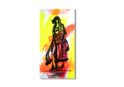 „Lady in Colors“ | Original Acrylgemälde auf Leinwand | Handgemaltes Unikat von Larissa Chupakhina