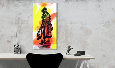 “Lady in Colors” | Original Acrylic Painting on Canvas | Hand-Painted Unique Artwork by Larissa Chupakhina