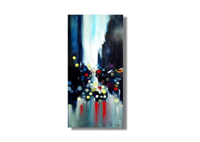 &quot;Abstract City&quot; | Original Oil Painting on Canvas | Hand-Painted Unique Piece by Larissa Chupakhina