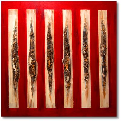 &quot;Elemental Stripes&quot; – Contemporary Acrylic Painting with Natural Elements