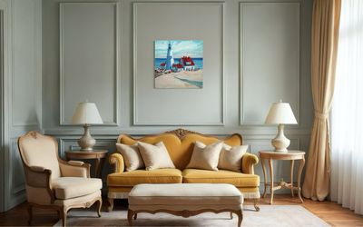 “Lighthouse” – Impressionistic Depiction of Maritime Beauty