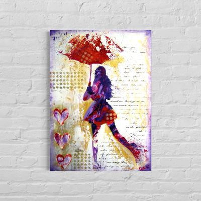 “Woman with Umbrella” – Original Acrylic Painting | Expressive Artwork by Larissa Chupakhina