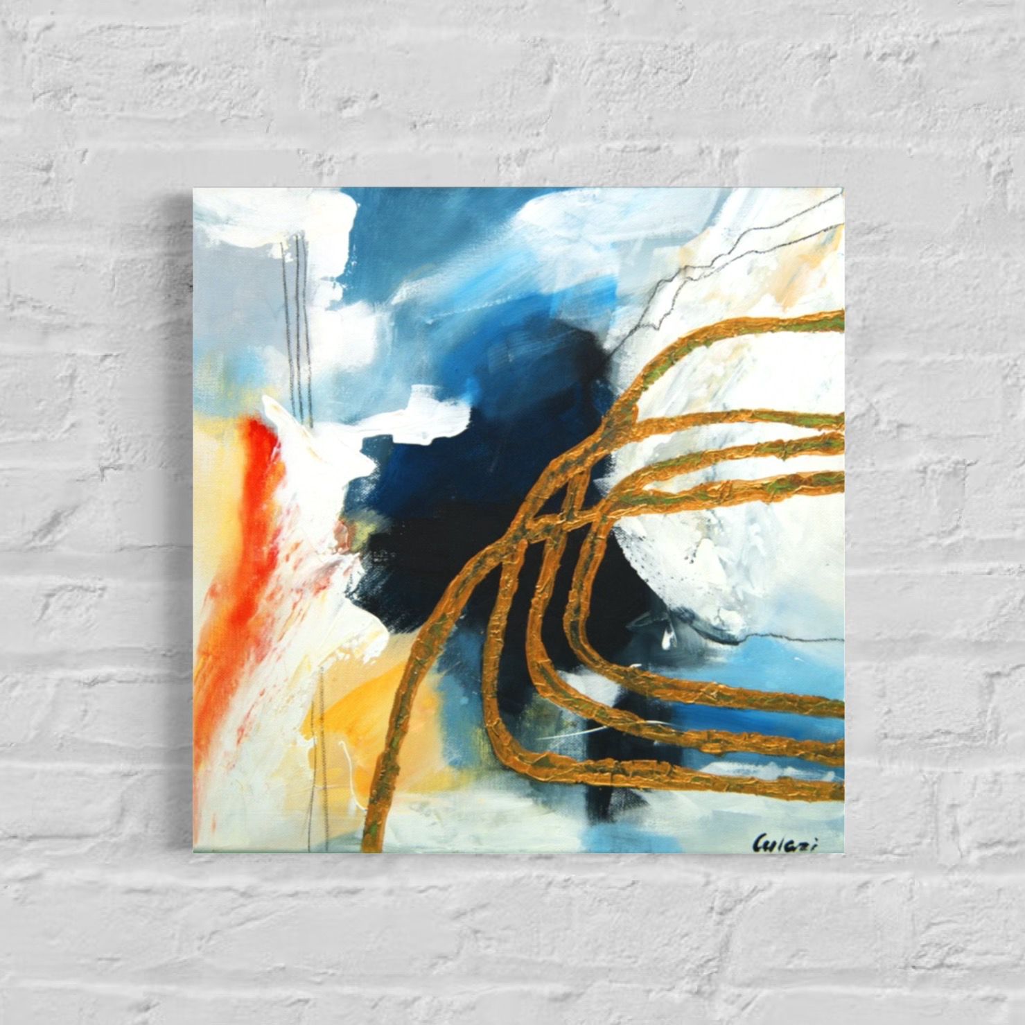Golden Thread - Expressive Abstract Art for Collectors
