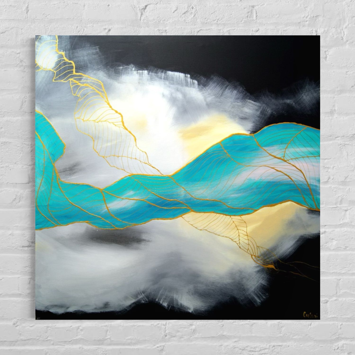 Golden Net - High-Quality Abstract Paintings in Gallery Quality