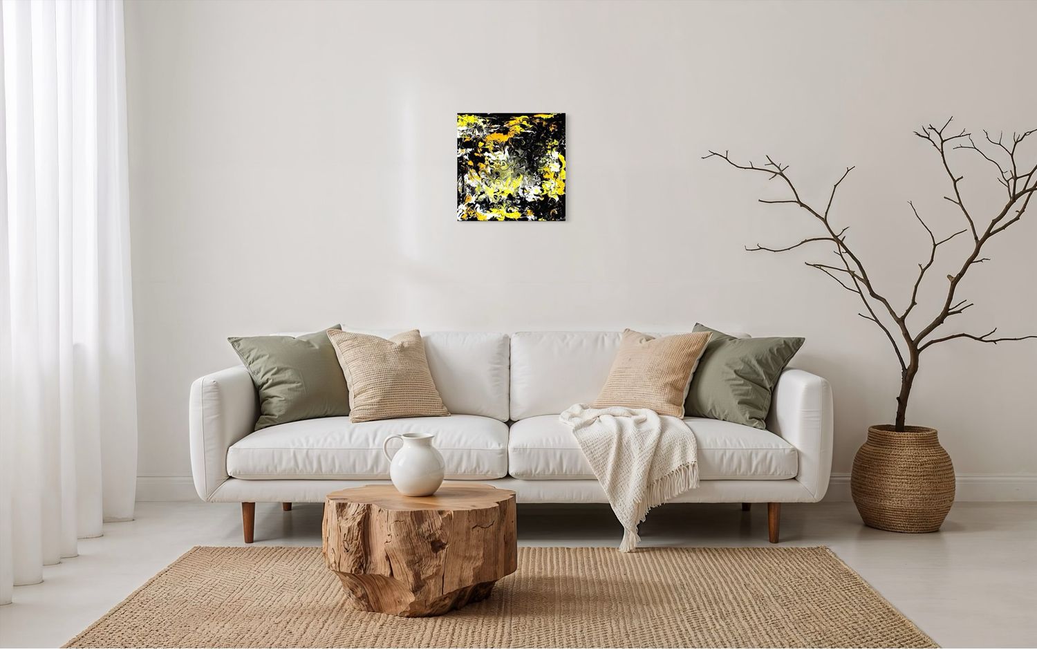 Contrasts of Silence - Abstract Canvas Paintings for Elegant Accents