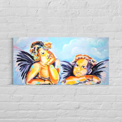 Two Angels – Original Acrylic Painting | Spiritual Art by Chupakhina Larissa