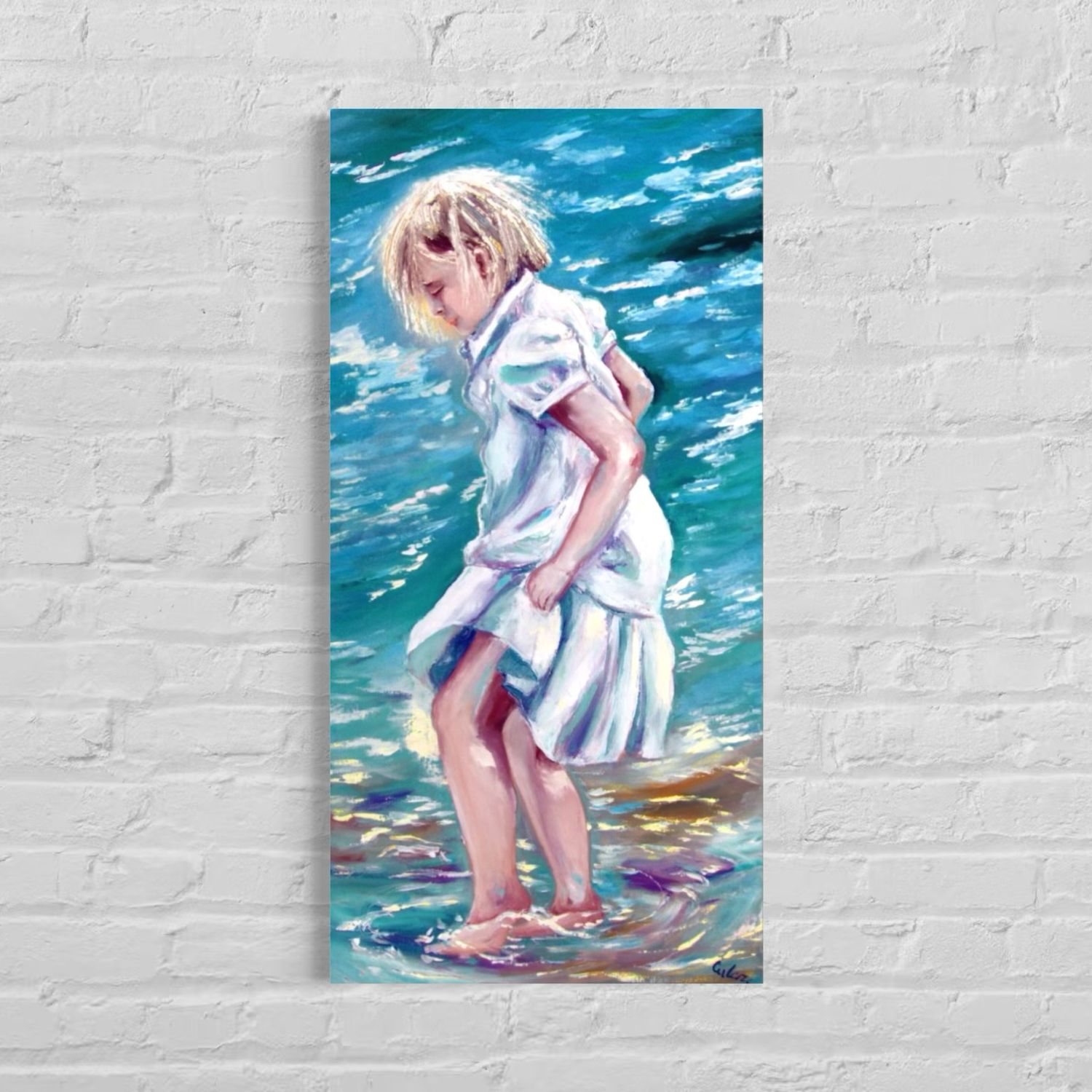 “Girl” | Original Oil Painting by the Sea | Hand-Painted Unique Artwork by Larissa Chupakhina