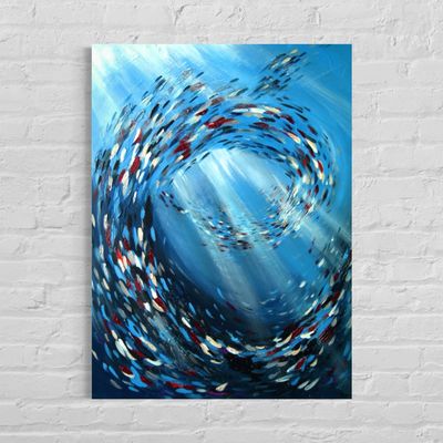 “Fish in the Ocean” – Abstract-Impressionistic Depiction of Marine Life “Fish in the Ocean” – Abstract-Impressionistic Depiction of Marine Life