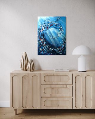“Fish in the Ocean” – Abstract-Impressionistic Depiction of Marine Life
