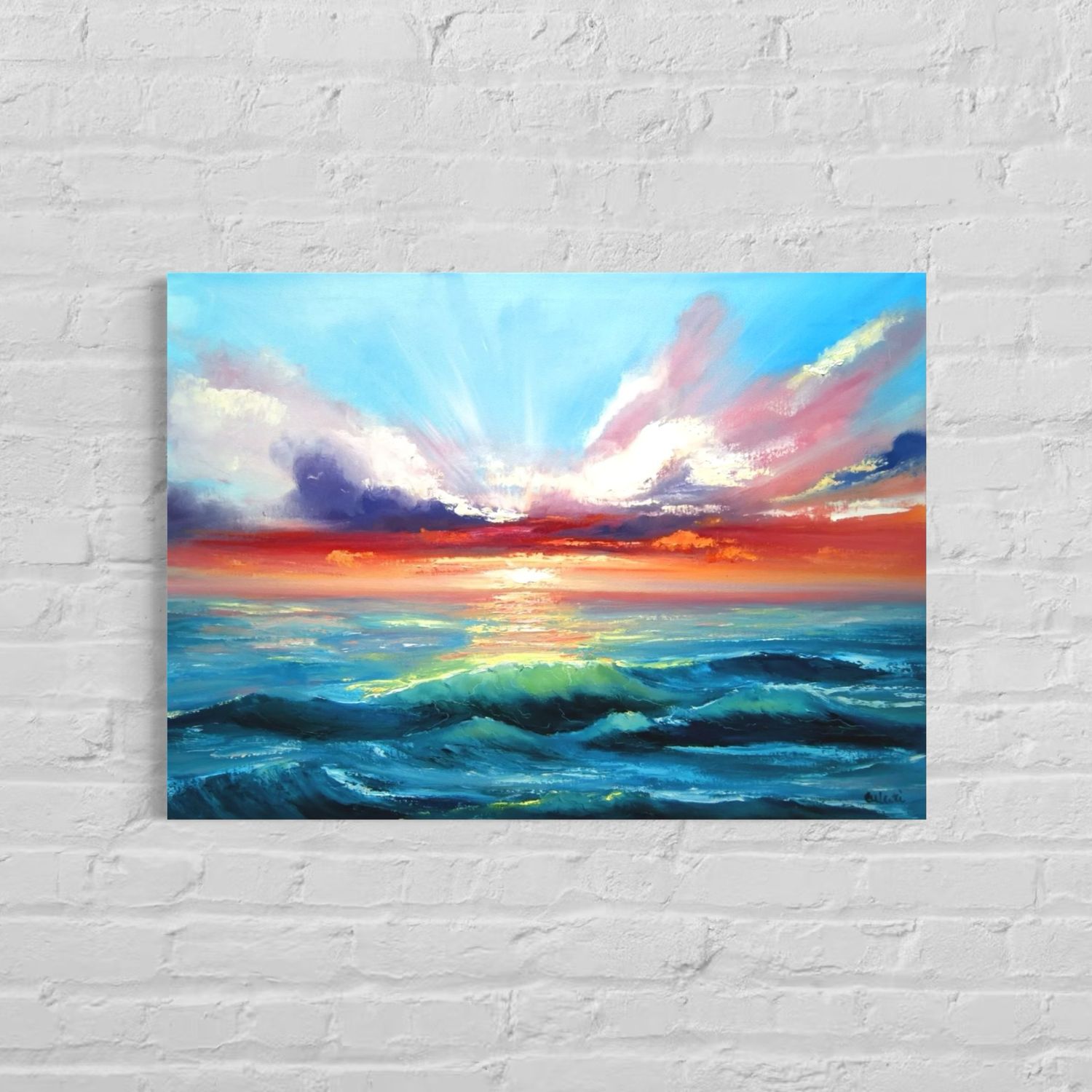 “Sunset by the Sea” – Impressionistic Depiction of Maritime Beauty