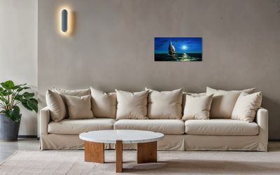 Sailing Ship at Sea – Impressionistic Depiction of Maritime Elegance