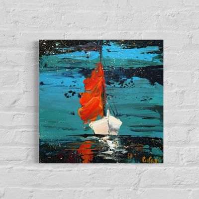 "Sailboat at Sea" – Abstract Representation of Maritime Freedom "Sailboat at Sea" – Abstract Representation of Maritime Freedom