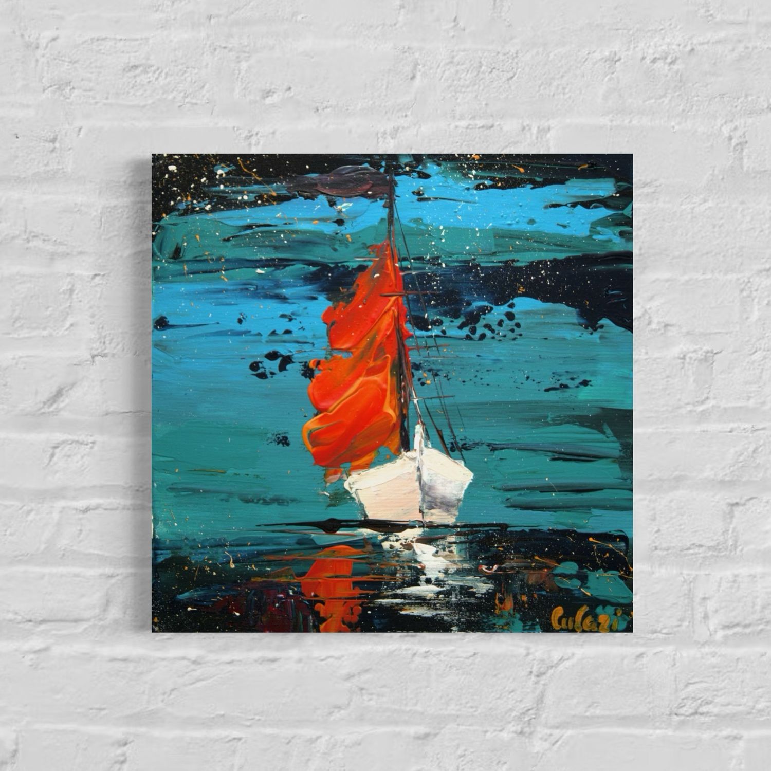 &quot;Sailboat at Sea&quot; – Abstract Representation of Maritime Freedom