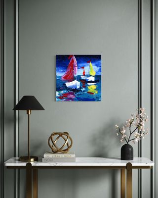Lonely Yacht on the Sea