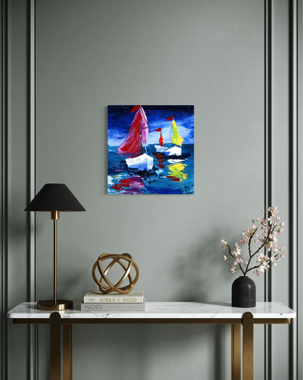 Lonely Yacht on the Sea