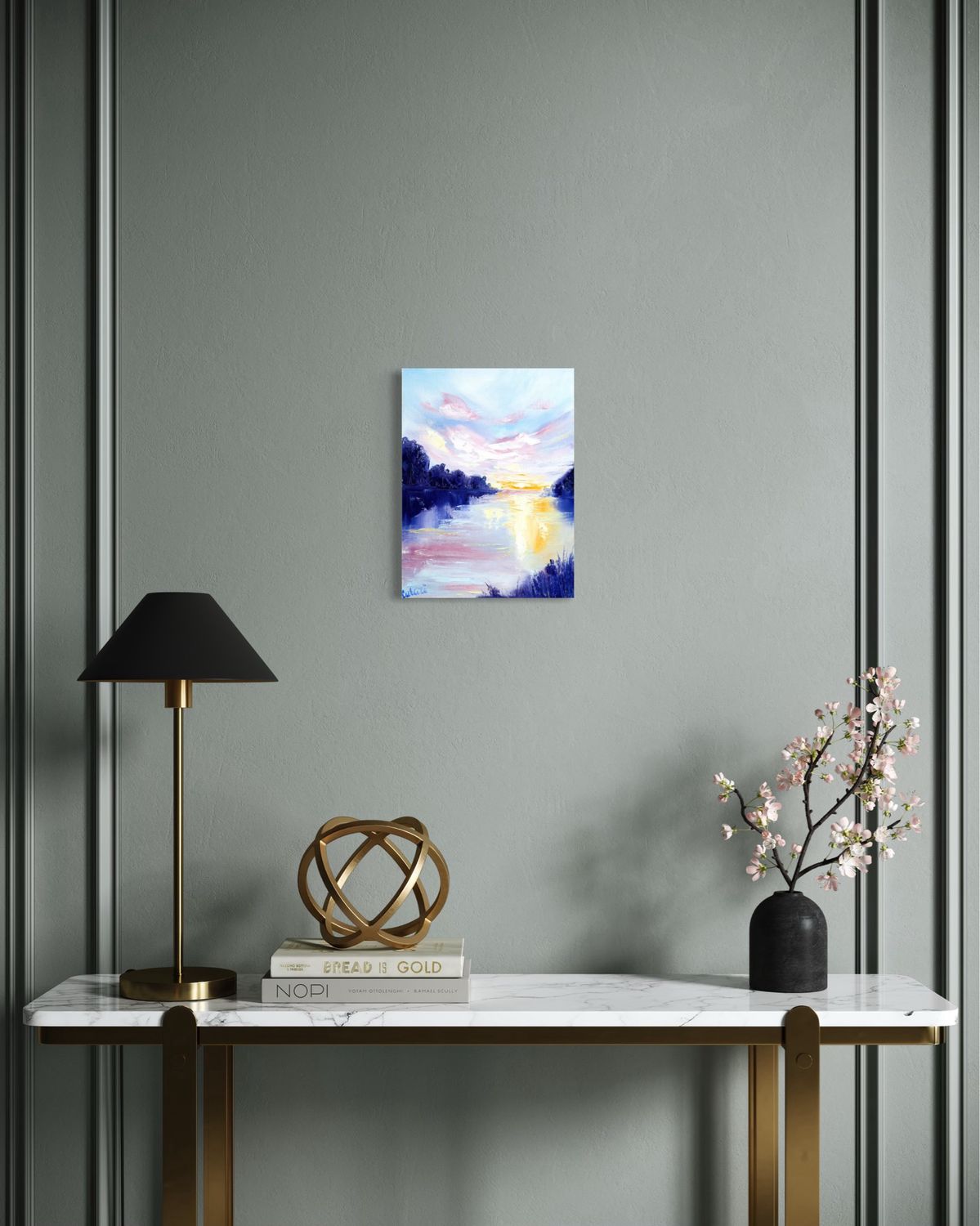 “Sunset on the River” – Impressionistic Depiction of Natural Beauty