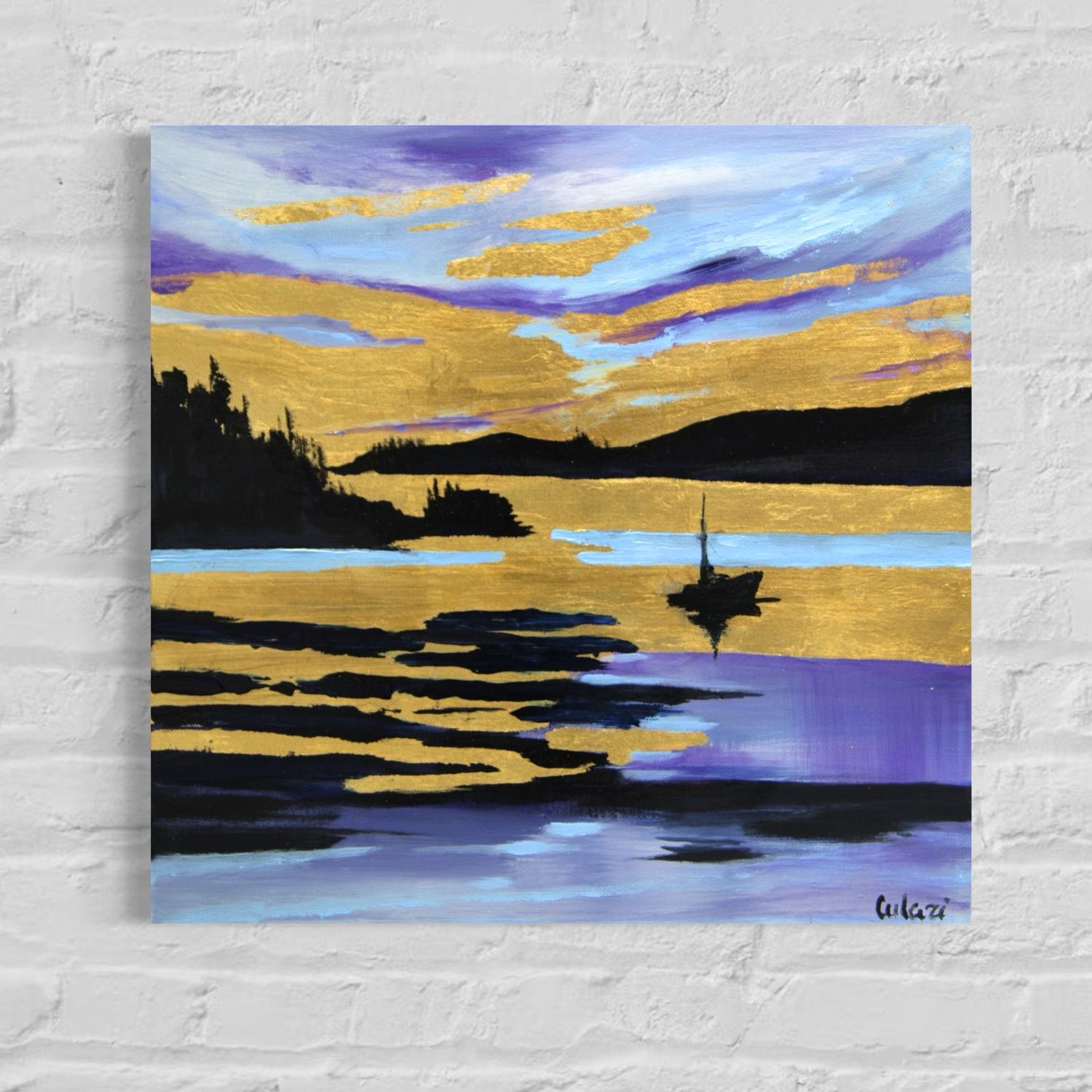 &quot;Sailboat at Sunset&quot; – Impressionistic Depiction of Maritime Serenity