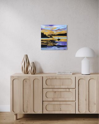 "Sailboat at Sunset" – Impressionistic Depiction of Maritime Serenity