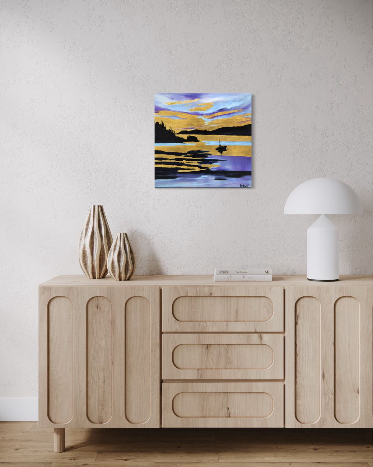 "Sailboat at Sunset" – Impressionistic Depiction of Maritime Serenity