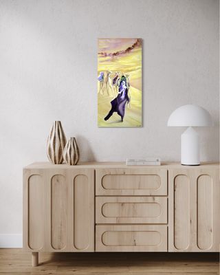 Caravan – Desert, Camels – A Painting by Chupakhina Larissa (Culari)
