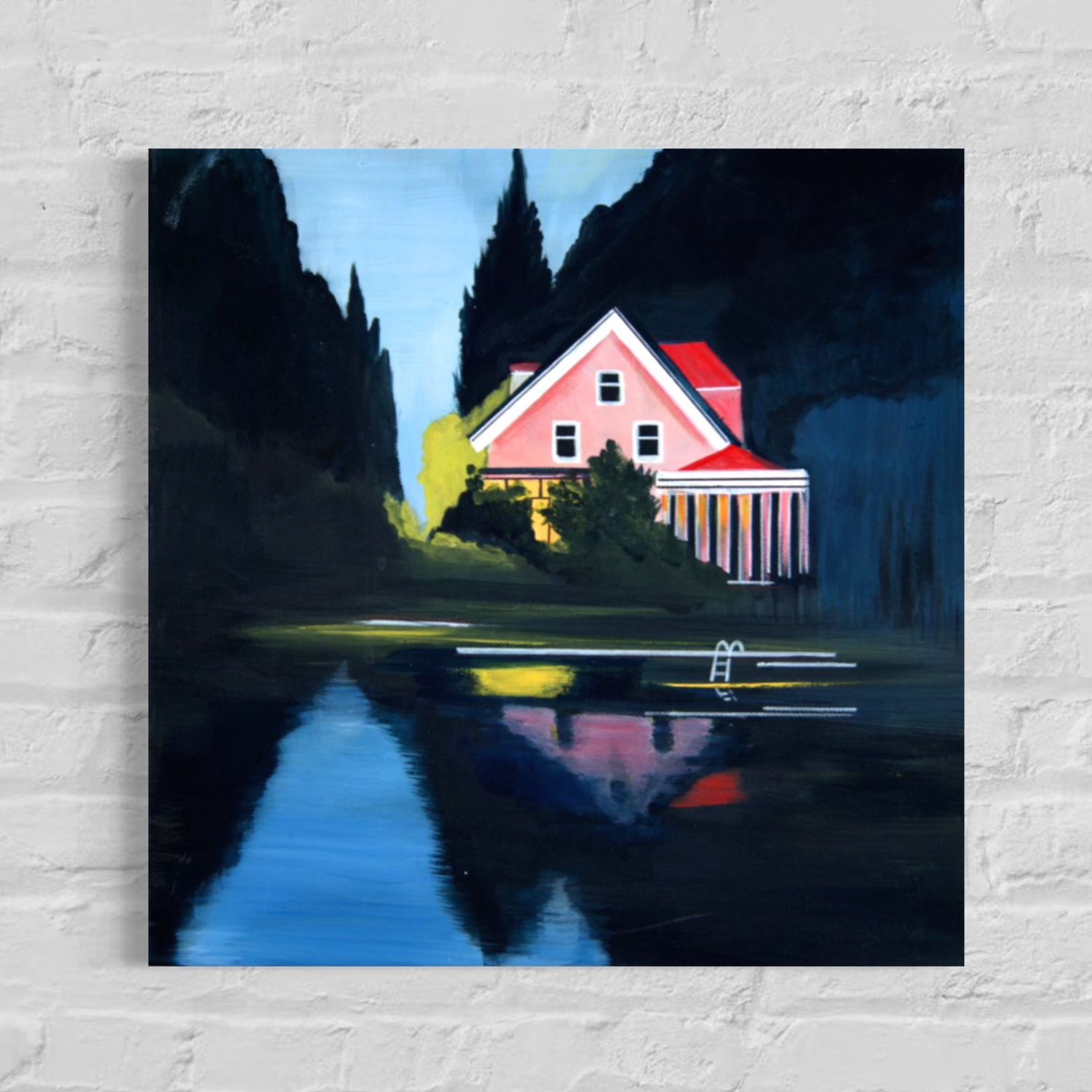 Lonely House by the Forest Lake – A Painting by Chupakhina Larissa (Culari)