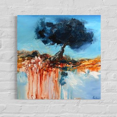 "Tree in the Desert" – Poetic Oil Painting Between Reality and Illusion "Tree in the Desert" – Poetic Oil Painting Between Reality and Illusion