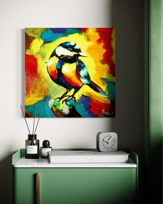 Bird in a Colorful Environment