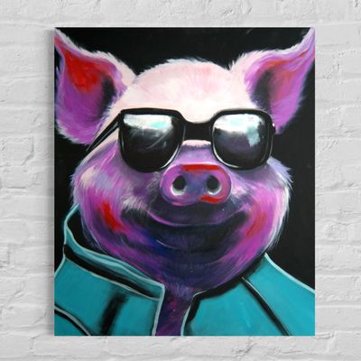 Portrait of a Piglet with Sunglasses Portrait of a Piglet with Sunglasses
