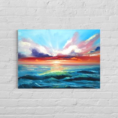 “Sunset by the Sea” – Impressionistic Depiction of Maritime Beauty “Sunset by the Sea” – Impressionistic Depiction of Maritime Beauty