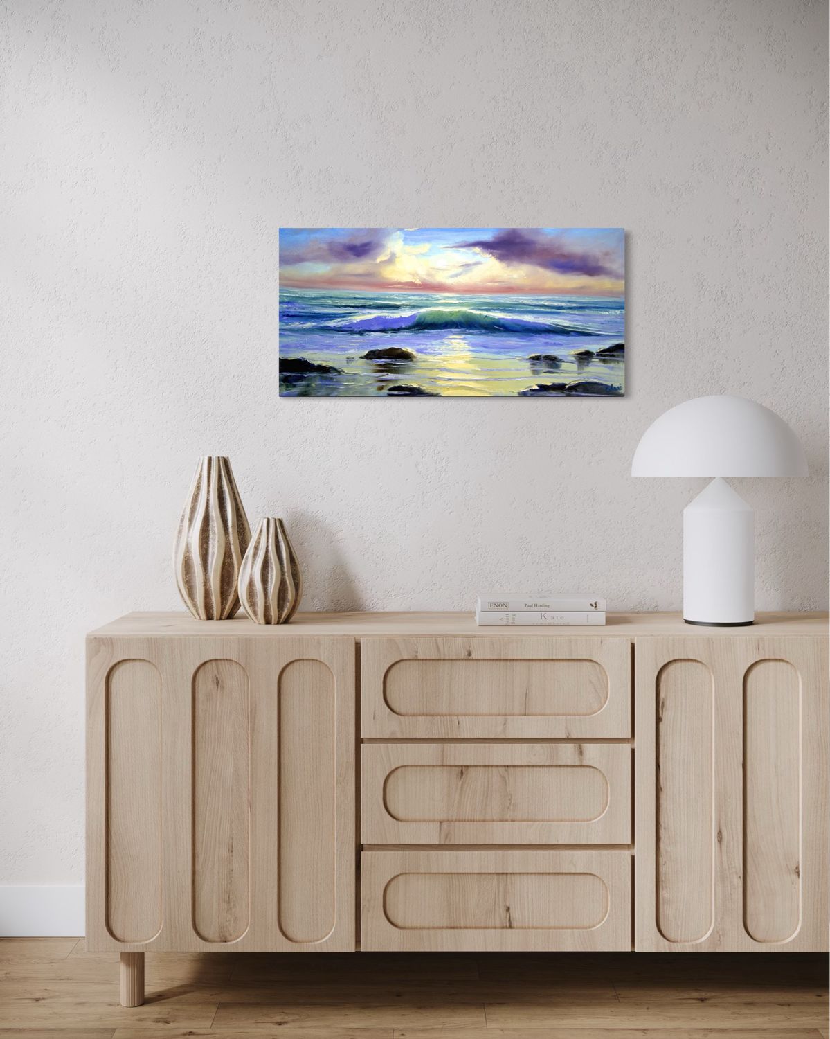“Wave at Sunset” – Impressionistic Depiction of Maritime Power and Beauty