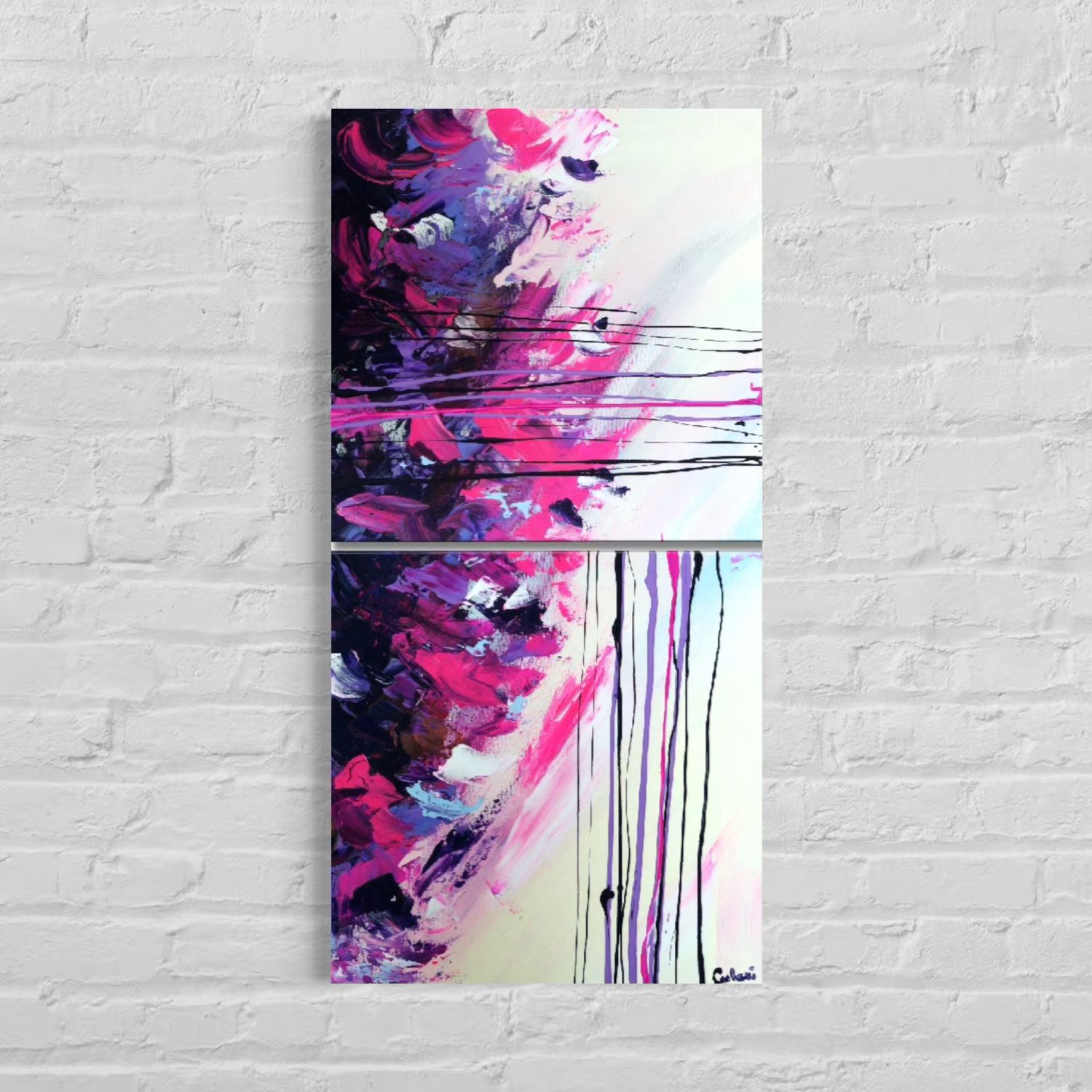 Delicate Flames - Hand-Painted Abstract Artwork on Canvas