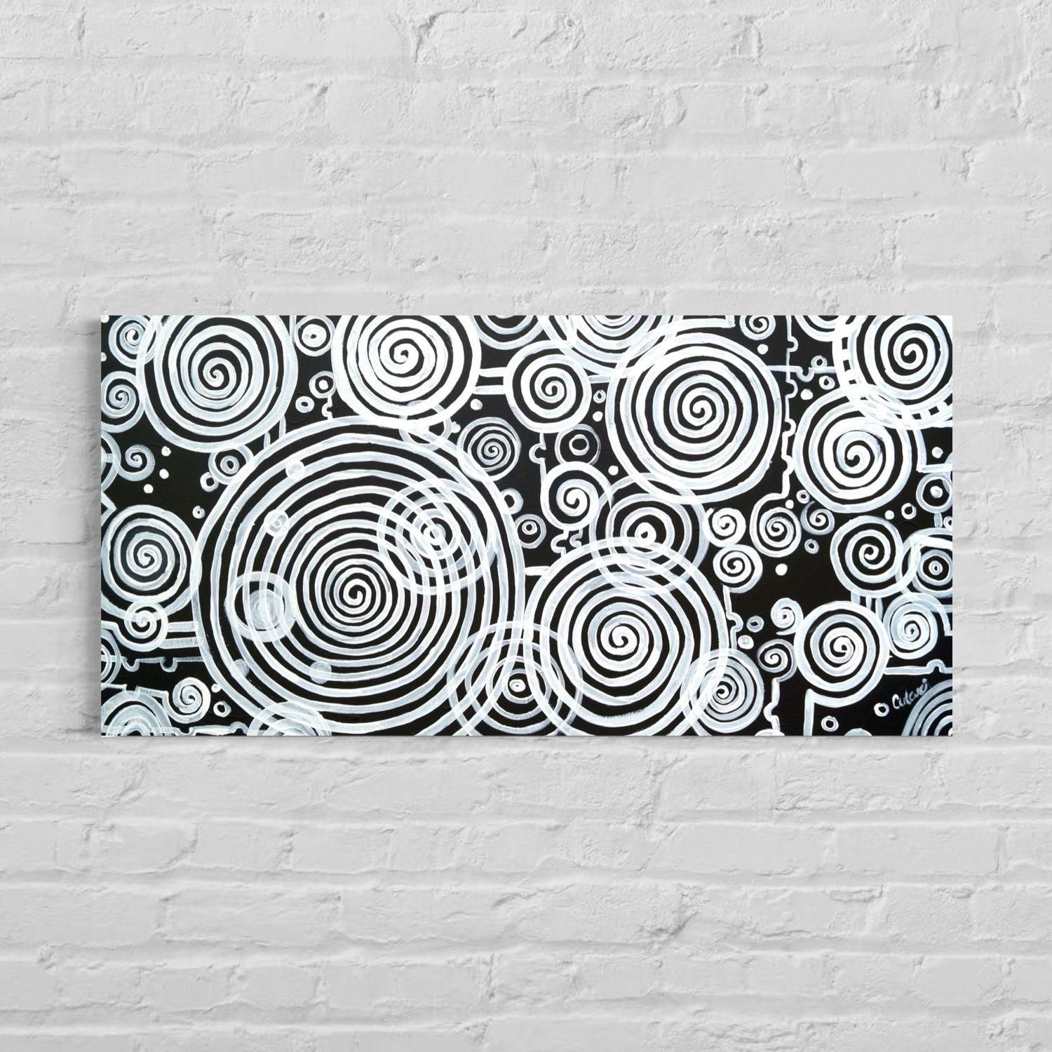 White Spirals - Expressive Abstract Art for Collectors