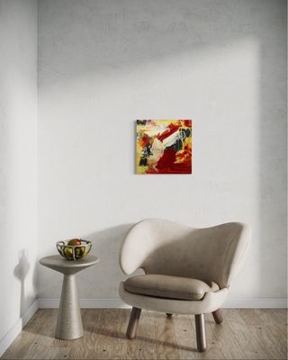 Chromatic Tension - Abstract Painting with Vibrant Dynamics