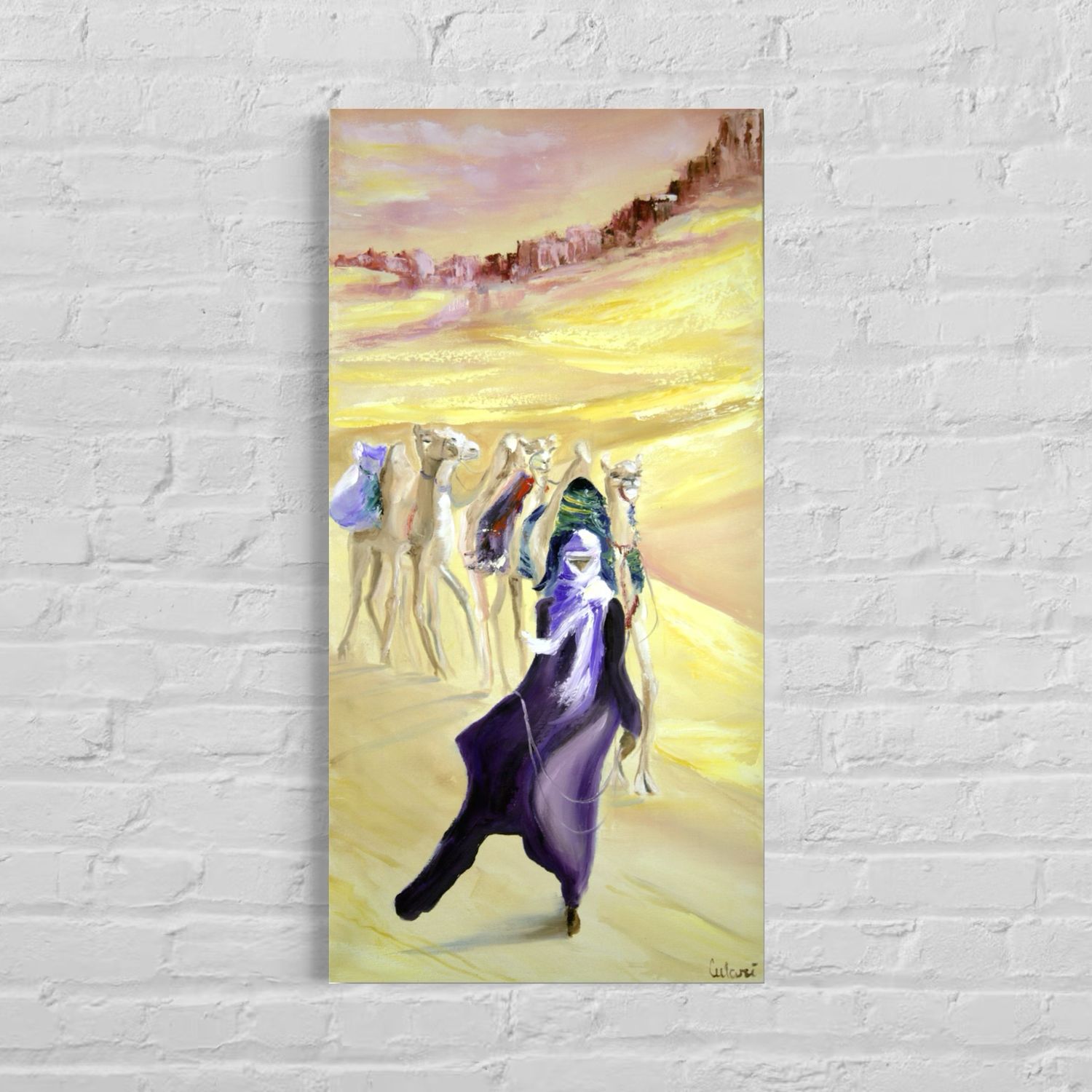 Caravan – Desert, Camels – A Painting by Chupakhina Larissa (Culari)