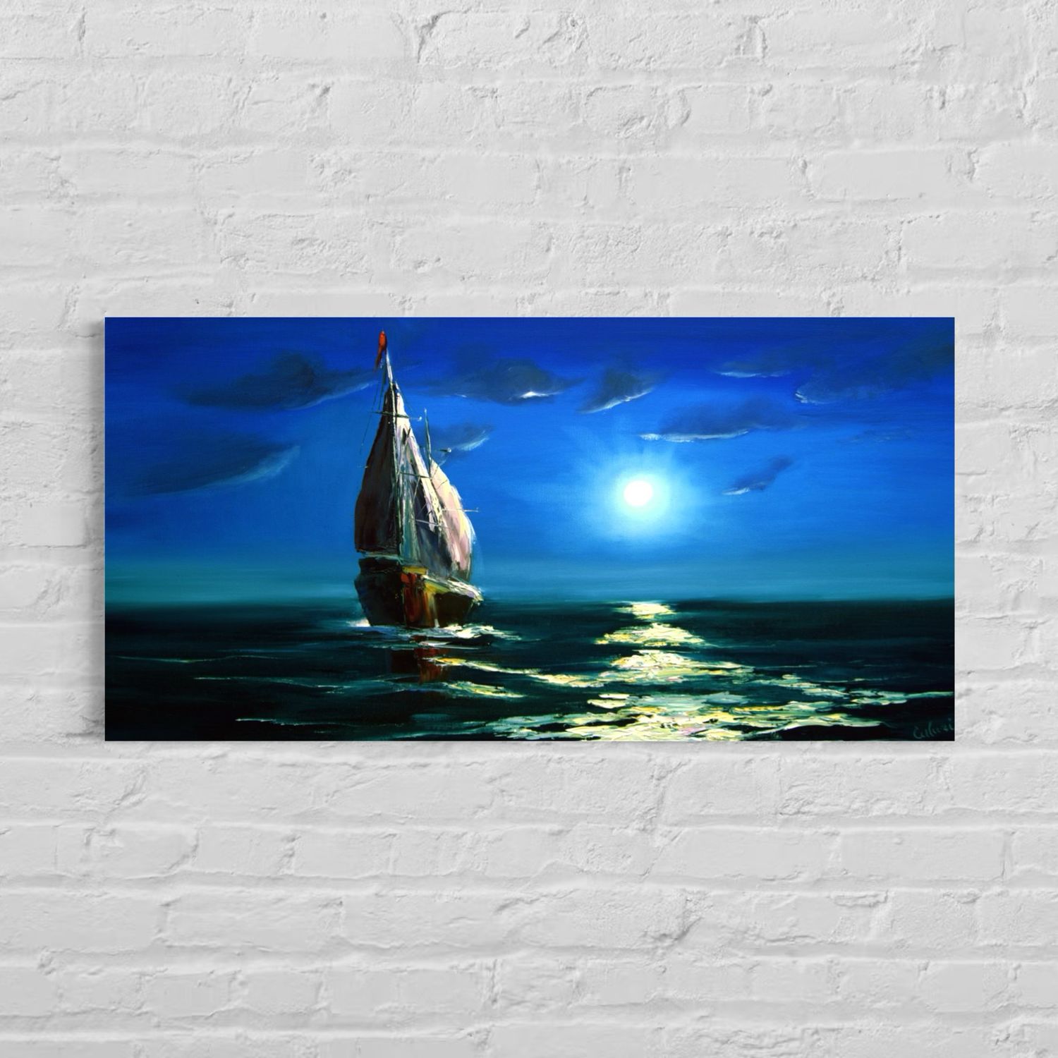 Sailing Ship at Sea – Impressionistic Depiction of Maritime Elegance