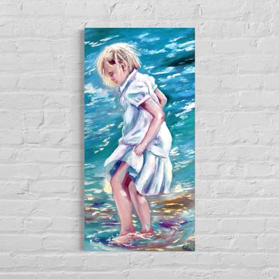 “Girl” | Original Oil Painting by the Sea | Hand-Painted Unique Artwork by Larissa Chupakhina