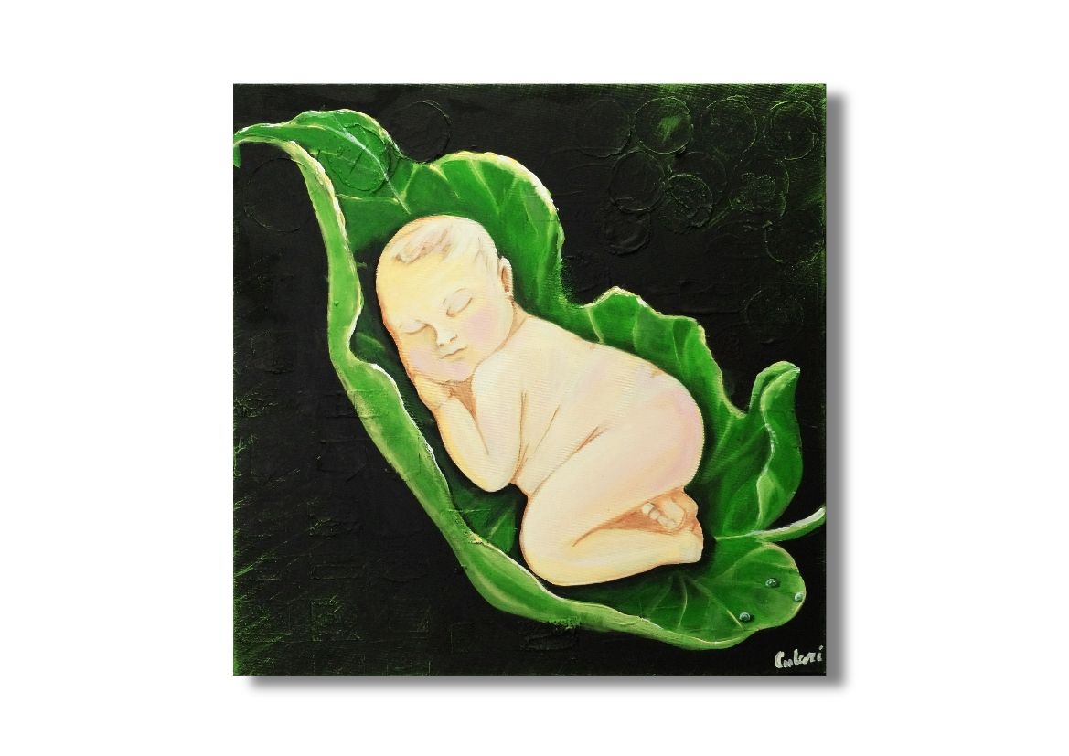 "Baby" | Original Acrylic Painting on Canvas | Hand-Painted Unique Piece by Larissa Chupakhina