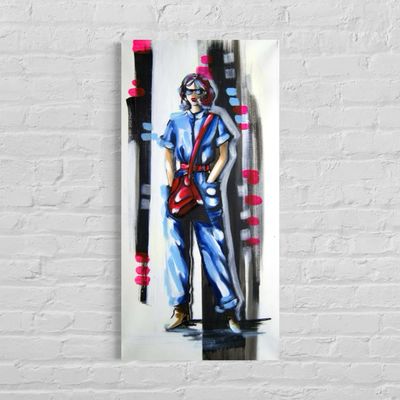 “Lady Fashion Art” | Original Acrylic Painting on Canvas | Hand-Painted Unique Piece by Larissa Chupakhina