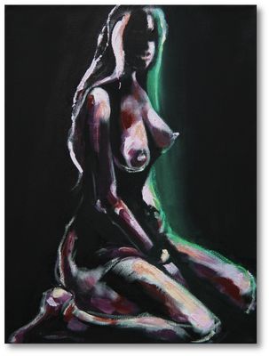 "Silent Elegance" – Original Nude Painting of a Woman | Hand-Painted Unique Piece by Larissa Chupakhina