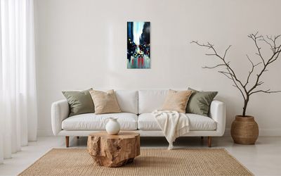 "Abstract City" | Original Oil Painting on Canvas | Hand-Painted Unique Piece by Larissa Chupakhina